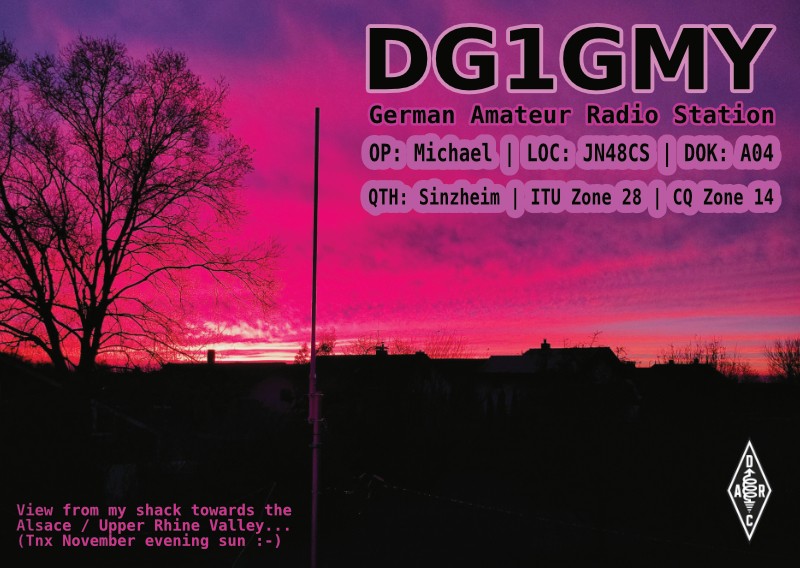 DG1GMY QSL Card Cover